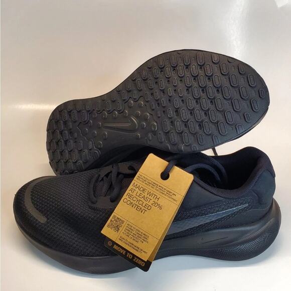 New Nike Revolution 7 Black Off Noir Men's Running Shoes Sneakers Size 10 wide - Picture 5 of 5